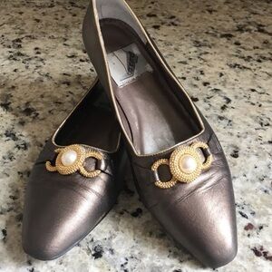 Carysma Leather Loafers in Pewter. (3)